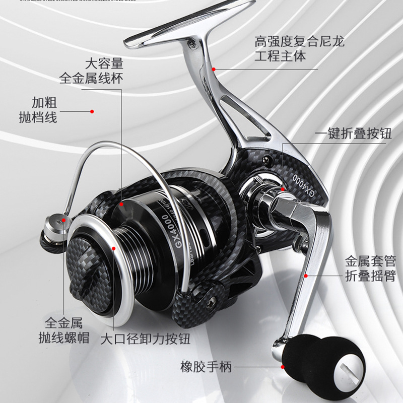 跨境全金属线杯摇臂无间隙路亚纺车轮海杆远投专用钓鱼渔轮鱼线轮|ms