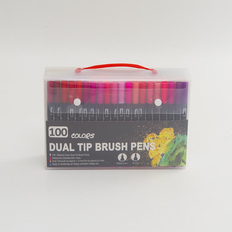 Amazon 48 120 132 color negro varilla doble cabeza marcador traje suave-cabeza gancho pluma papelería suministro directo de fábrica