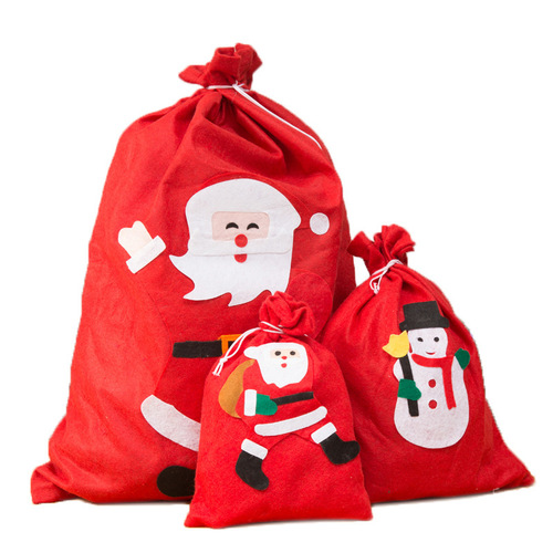 Christmas gift bag candy bag non-woven gift bag Christmas supplies props Santa backpack straps