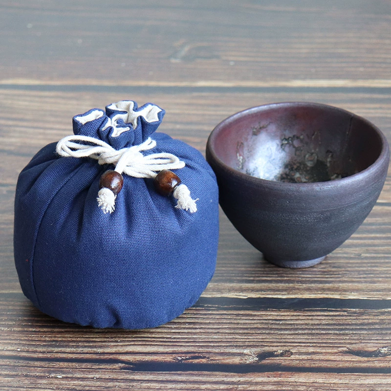 Чайная чашка Тканевая сумка для хранения Китайская классическая сумка для ювелирных изделий Wen Play Экспресс чашка Чайный набор с ободком на шнурке Портативная дорожная сумка