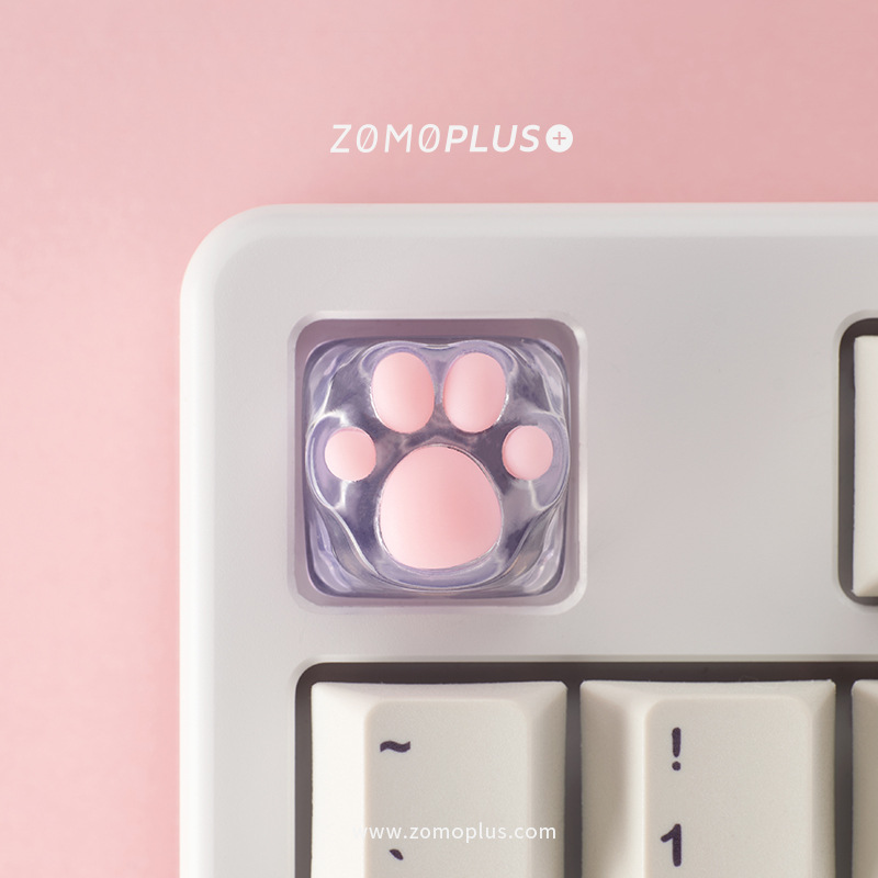 ZOMO原创设计透明蒂芙尼可爱3D打印圣诞猫爪键帽透明树脂键帽
