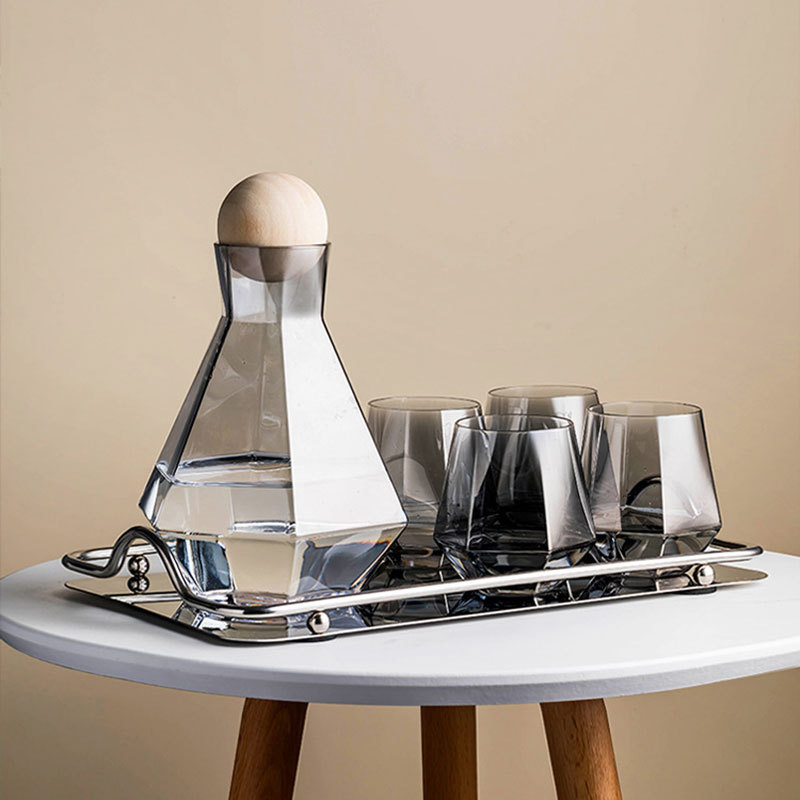 Nordic ins vidrio diamante botella de agua fría creativa botella de agua fría jugo frío blanco abierto olla de gran capacidad taza de agua fría
