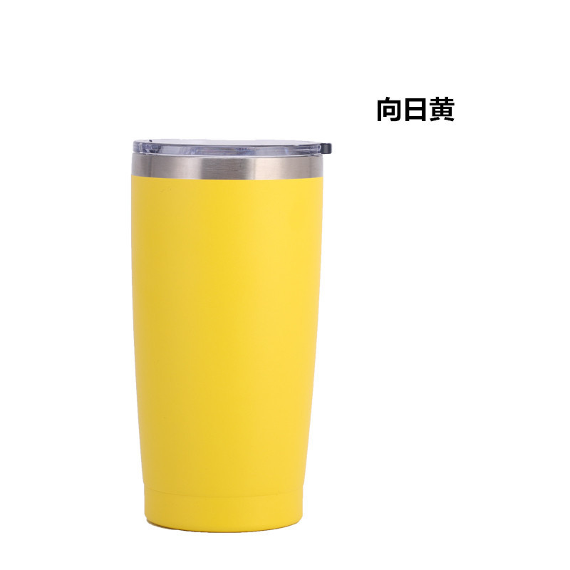 Amazon 20oz coche taza de coche de gran capacidad helado taza de vacío de doble capa de acero inoxidable cerveza paja taza de vacío