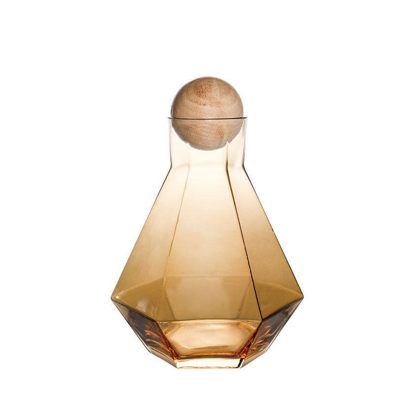 Nordic ins vidrio diamante botella de agua fría creativa botella de agua fría jugo frío blanco abierto olla de gran capacidad taza de agua fría
