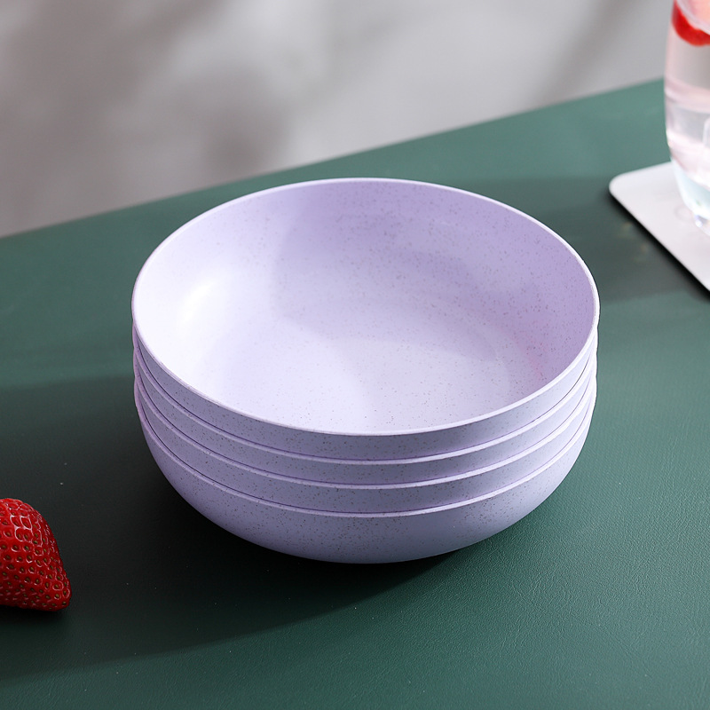 15cm ronda Deep Dish 6 Unids paja de trigo resistente a la gota plato de pastel restaurante Dumpling plato de hueso
