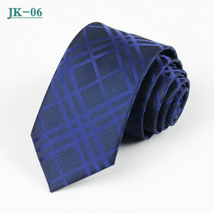 Corbata de hombre de negocios 7cm rayas a cuadros jacquard poliéster corbata hombres boda rojo casual negro corbata fabricante