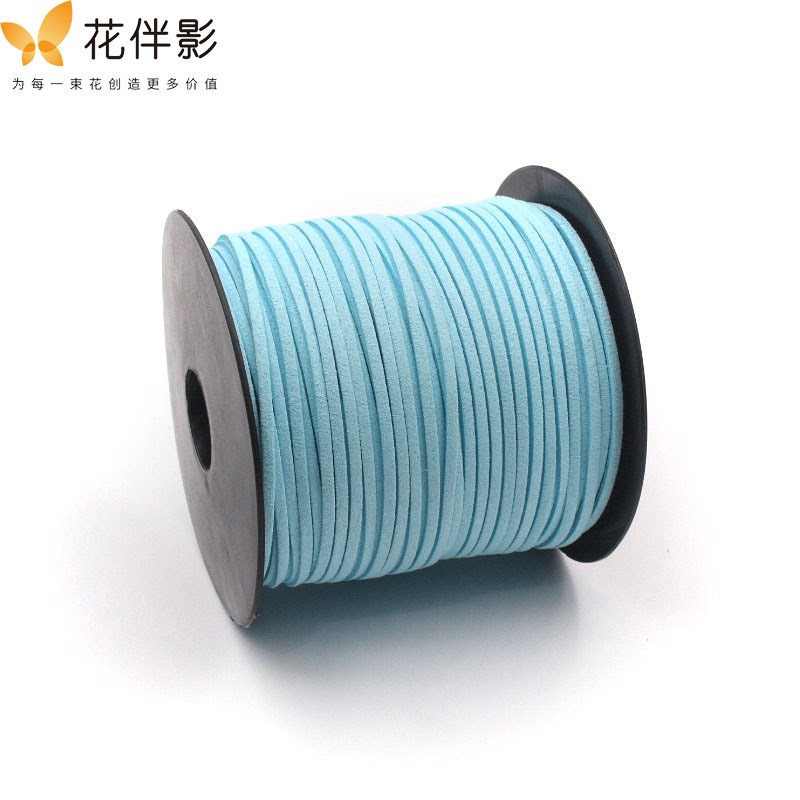 Flower Shadow lana de estilo coreano con cuerda de cuero cuerda de terciopelo de doble cara con cuerda de piel de deerskin DIY material de embalaje de flores tejidas a mano