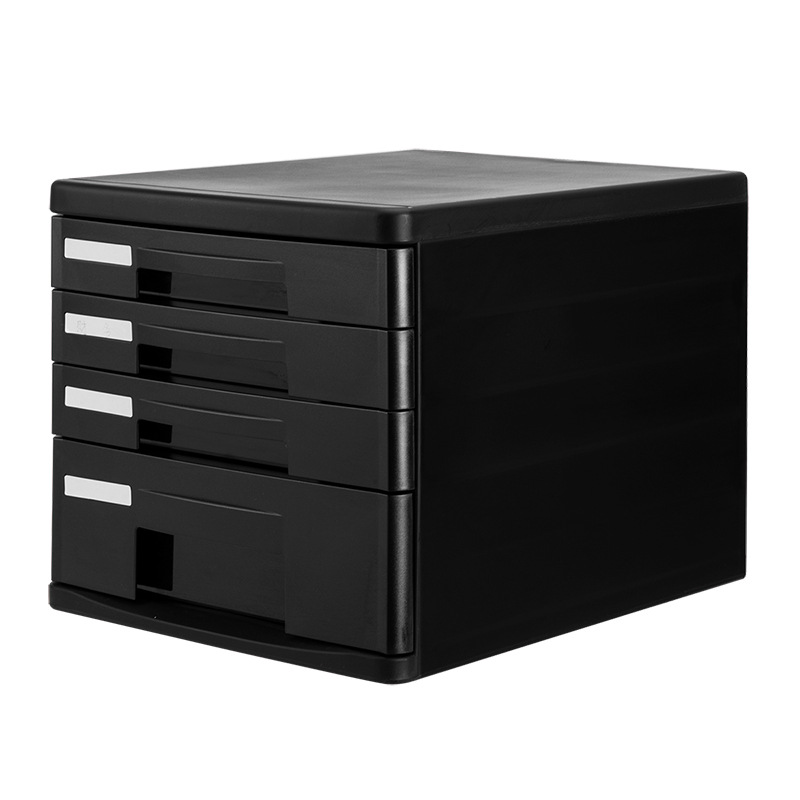 Deli 9772 de escritorio de plástico gabinete del cajón de archivo gabinete de material caja de almacenamiento gabinete de cuatro capas caja de papelería suministros de oficina image 6
