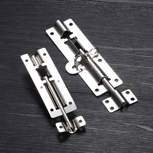 Stainless steel anti-theft bolt left and right clear solid thickened bolt wooden door bolt iron door and window with lock buckle hardware accessories