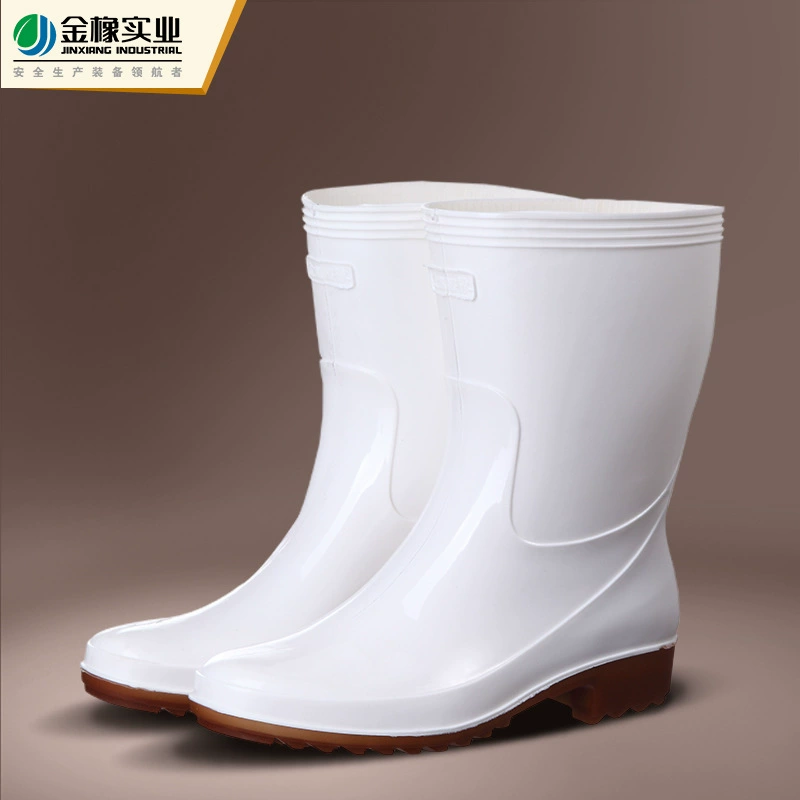 Ботинки с кислотой и щелочью из золотого дуба, защита труда, противоскользящие водонепроницаемые резиновые ботинки, женские короткие пищевые кухонные водные туфли