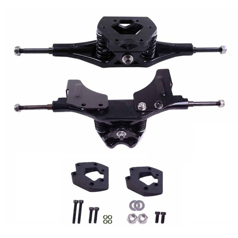 DIY electric skateboard four-wheel skateboard aluminum bracket aluminum alloy off-road bridge skateboard spring shock absorber bracket