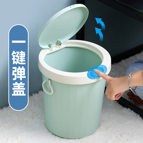 Zhongya Plastic Trash Can with Lid for Living Room, Kitchen, Bathroom and Office 