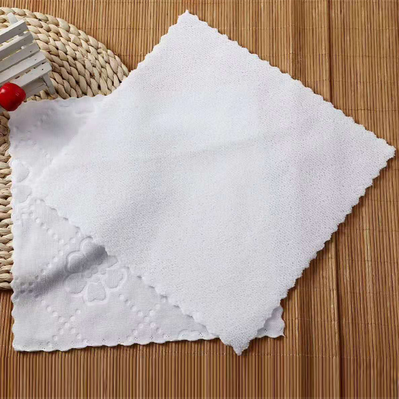Wholesale microfiber white square towel embossed small square towel disposable napkin for wet wipes hotel White small towel Wholesale microfiber white square towel embossed small square towel disposable napkin for wet wipes hotel White small towel