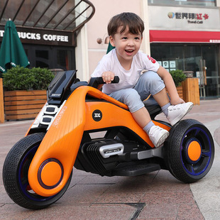 Электрический мотоцикл, детский трехколесный велосипед для мальчиков и девочек с аккумулятором, детская игрушка с сидением, 2-9 лет