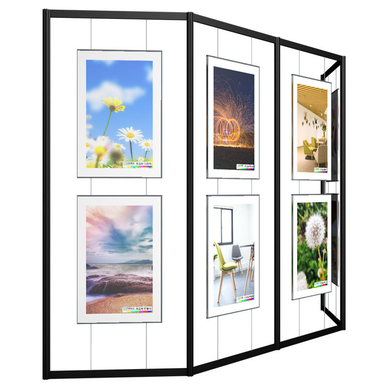 八棱柱书画画展展示架摄影展校园艺术作品展背景展架画廊屏风隔断