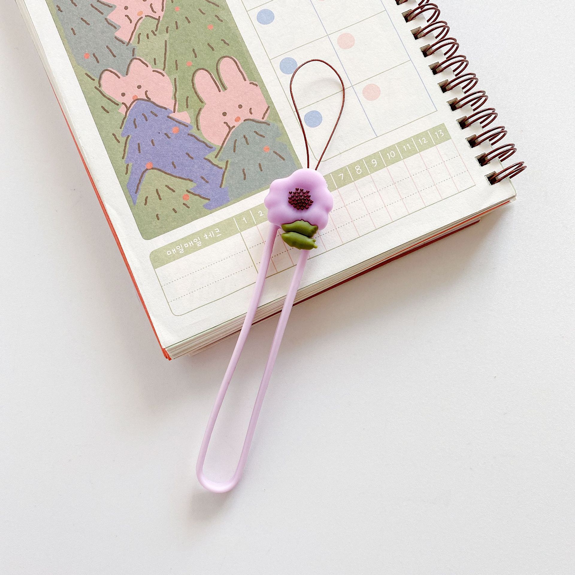 꽃 보라색 짧은 로프