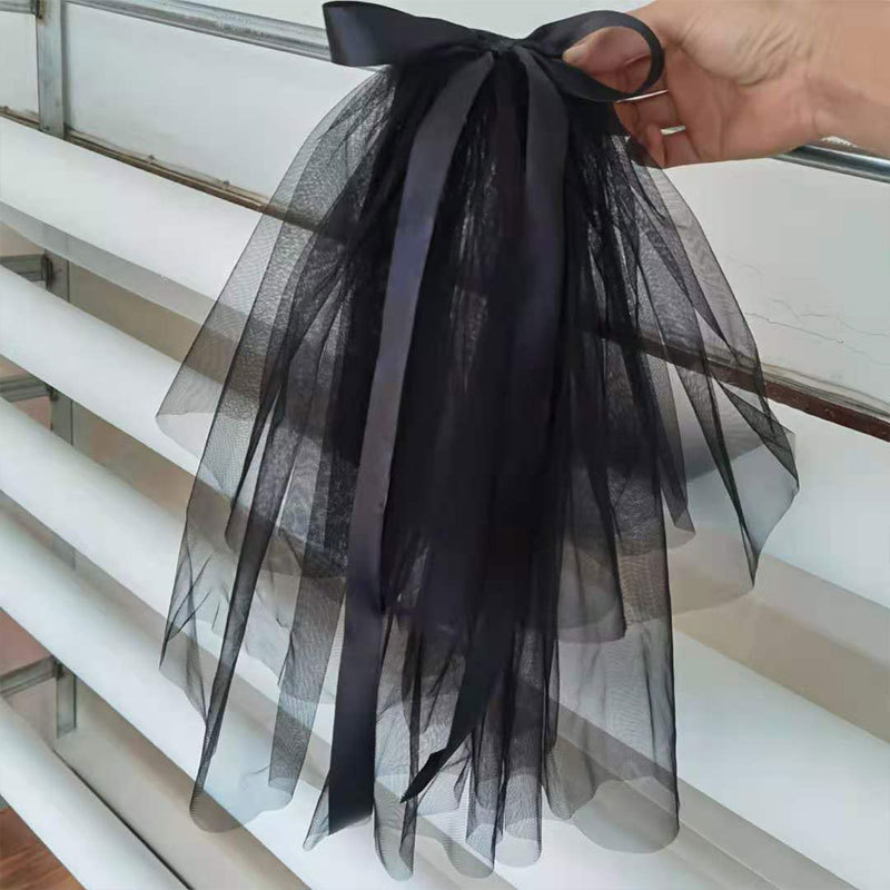 Retro Gothic black bow Headdress Halloween cos Photo photograph bride Simplicity Sen family Head ornament