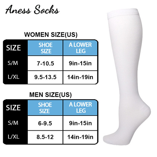 Sports compression socks polyester flat solid color muscle socks medical socks women's jump rope compression socks running calf socks socks