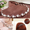 Wavy retro cute headband from pearl, hair accessory, Korean style