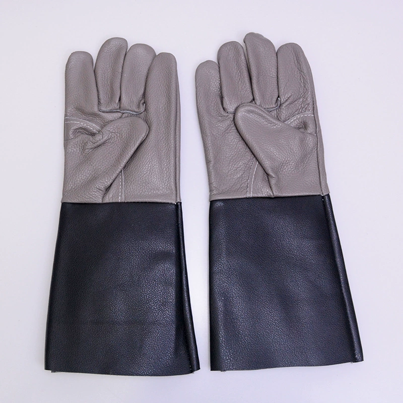 Специальные перчатки для сварщиков, защитные перчатки для электросварки, из воловьей кожи, термостойкие, из натуральной кожи, с темной пеной, для электросварки.