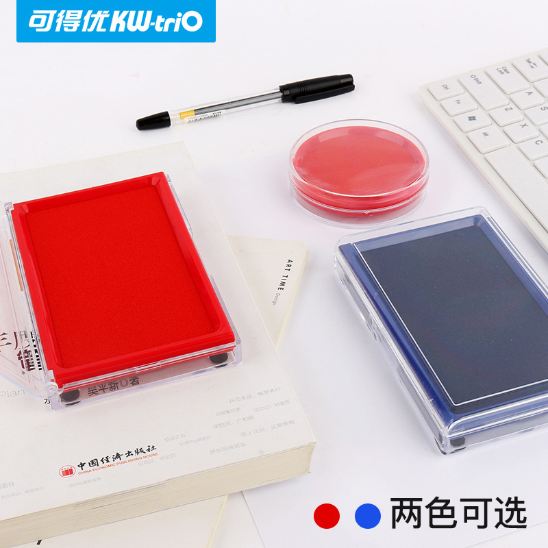 Kdedeu (KW-triO) rojo redondo segundo cojín de tinta seca sello de fango sello Indonesia Finanzas