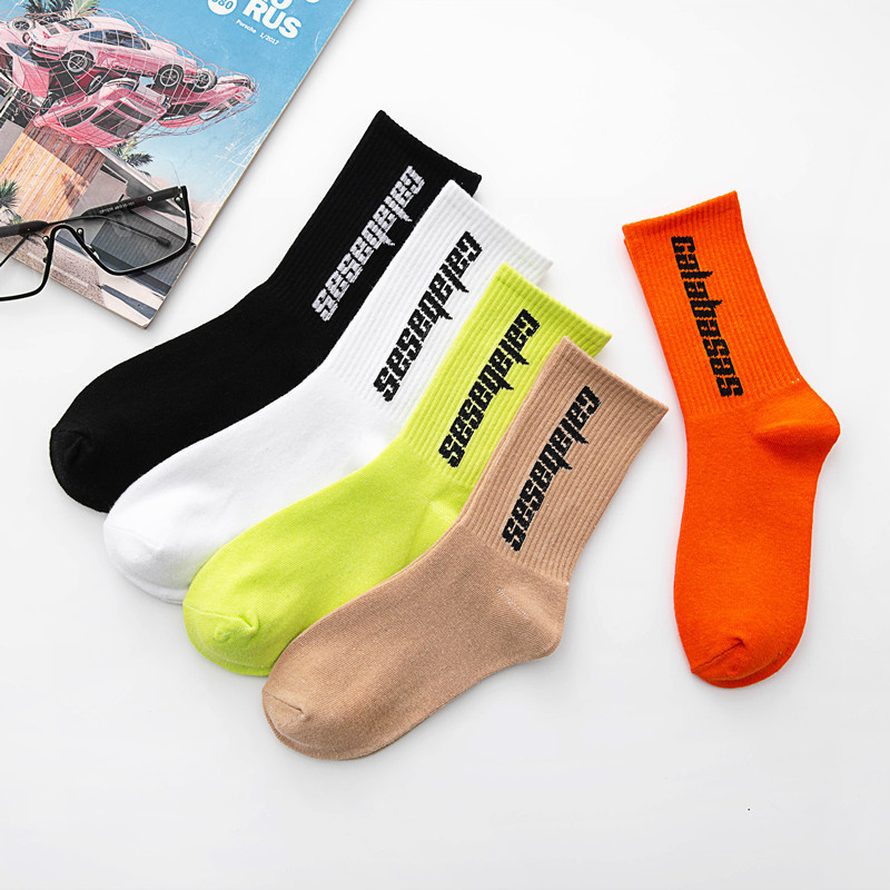 Men's Spring and Summer Mid-Calf Socks Trendy Hip-Hop Street Yeezy Socks Couple Fashion Coconut Letter Long Socks Men's Spring and Summer Mid-Calf Socks Trendy Hip-Hop Street Yeezy Socks Couple Fashion Coconut Letter Long Socks
