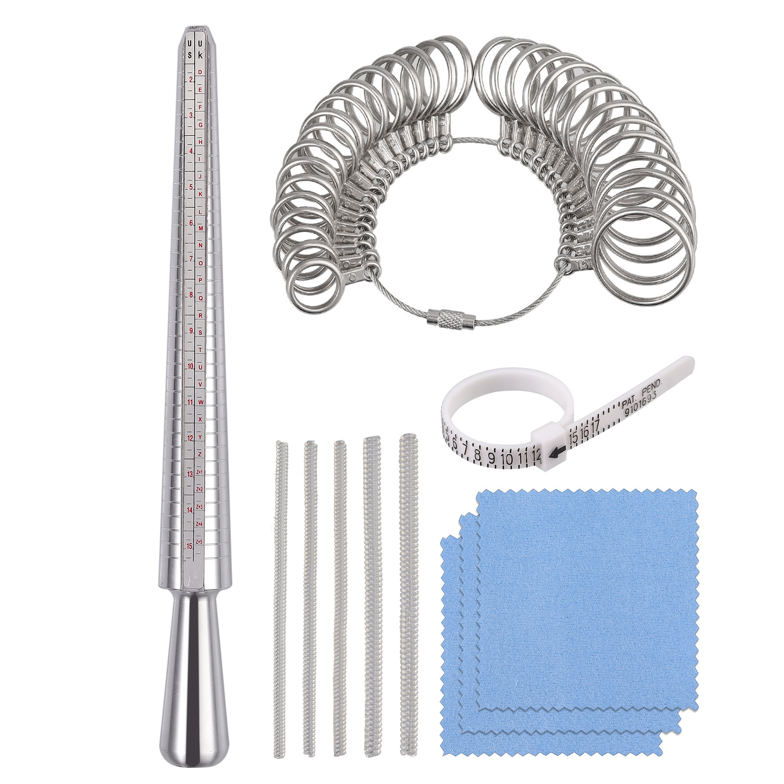 UK铝制戒指棒 戒指测量圈 戒指圈 指围大小筛选工具外贸首饰工具