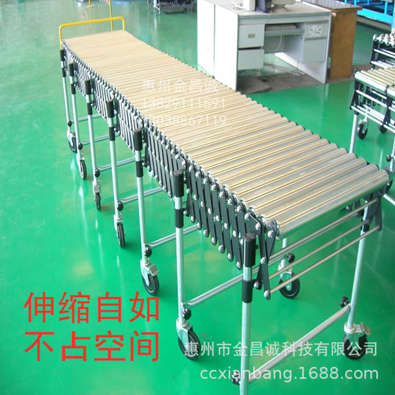 厂家直供无动力伸缩滚筒线不锈钢镀锌可折叠升降自动化流水输送线