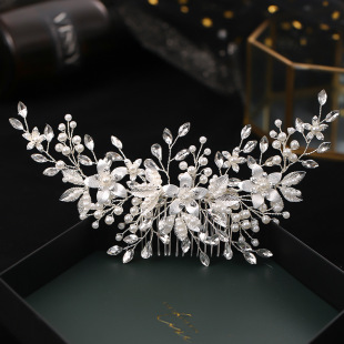 Tuan Ming original bridal jewelry European and American alloy pearl hair comb comb handmade bridal wedding headdress wholesale