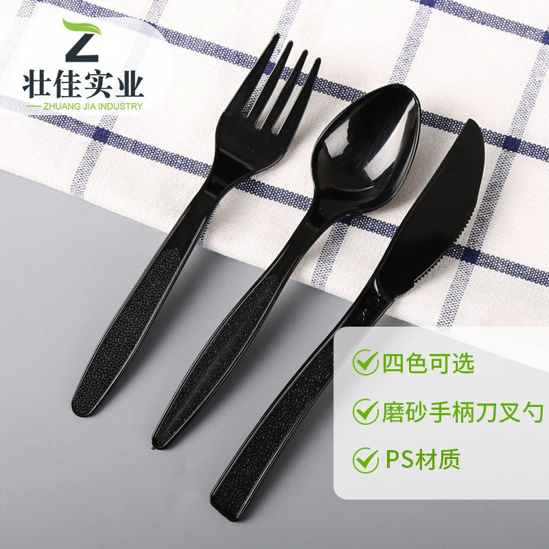 Одноразовый пластиковый набор столовых приборов 6inch предметов (нож, вилка, ложка), нож и вилка для торта, десертная ложка, нож и вилка для пиццы, трансграничная посуда, несколько вариантов цветов