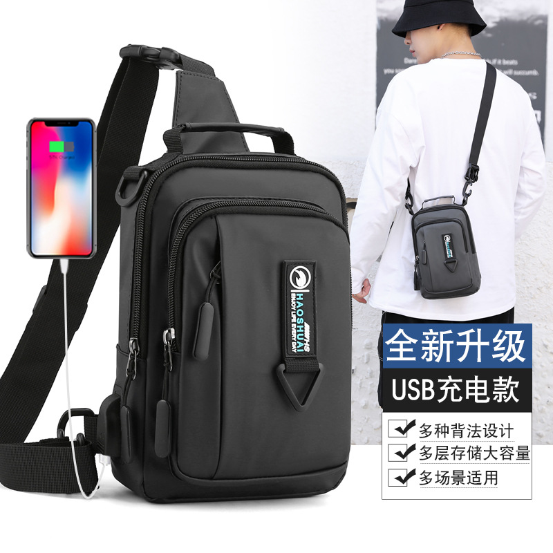 Bolso de pecho de los nuevos hombres especiales transfronterizos bolsa de mensajero de hombro de moda bolsa de pecho impermeable multifuncional mochila de viaje al aire libre