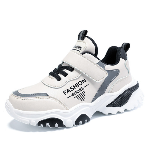 Ultrafiber leather children's sneakers, autumn new style, boys 'casual shoes, girls' running shoes, medium and large children's shoes, spring and autumn style,