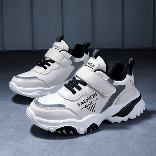 Ultrafiber leather children's sneakers, autumn new style, boys 'casual shoes, girls' running shoes, medium and large children's shoes, spring and autumn style,