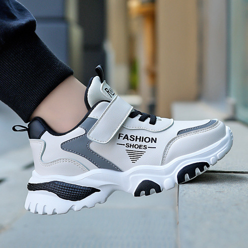 Ultrafiber leather children's sneakers, autumn new style, boys 'casual shoes, girls' running shoes, medium and large children's shoes, spring and autumn style,