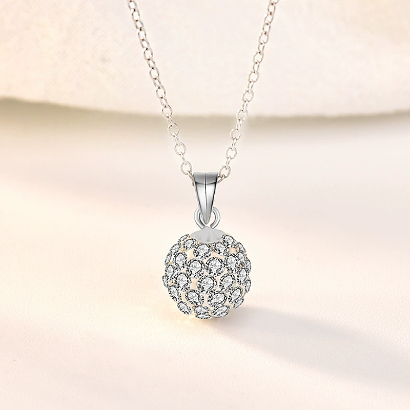 (Cross-border trading), necklace, accessory, round beads, pendant, silver 925 sample, wish, European style