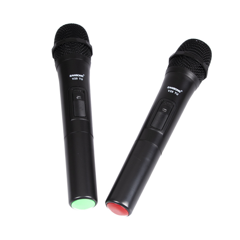 USB one-to-two wireless microphone V20 home singing universal outdoor audio amplifier performance universal microphone