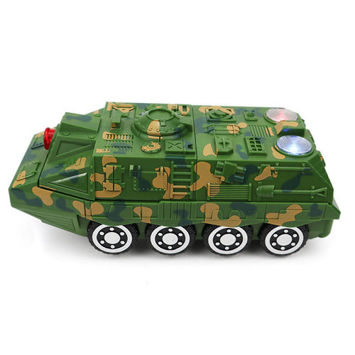 Electric universal deformation tank armored vehicle automatic deformation robot cool lighting and sound effects military model camouflage