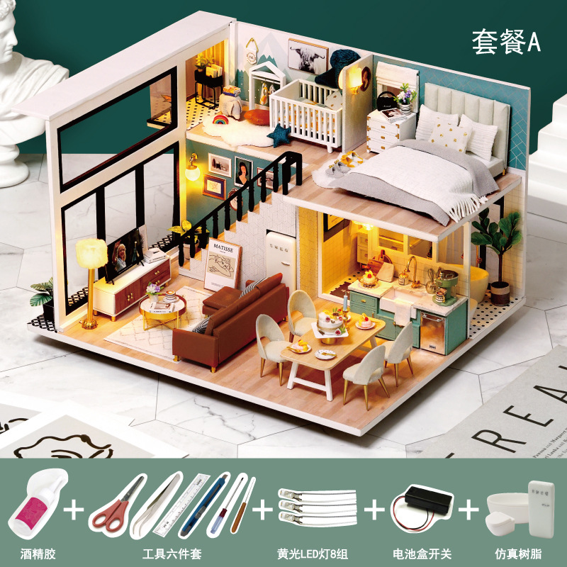 Casa inteligente hecha a mano DIY casa modelo haciendo montado juguetes educativos para niños al por mayor regalos de cumpleaños