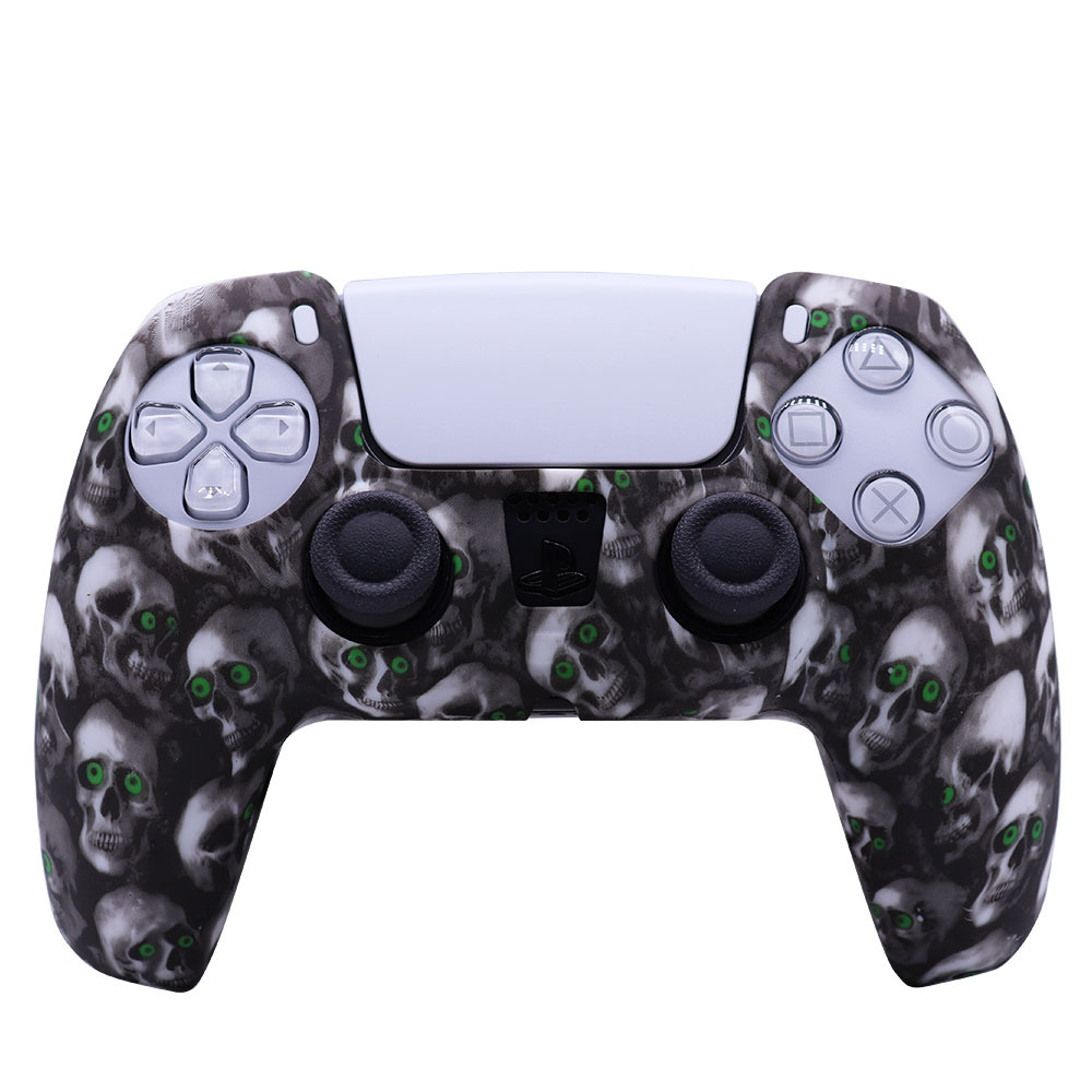 PS5 funda de silicona GamePad funda de silicona camuflaje marca de agua funda protectora aceite spray sensación acuarela caso PS5 Accesorios
