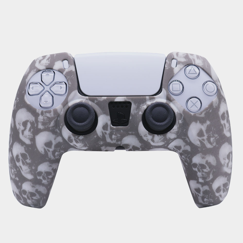 PS5 funda de silicona GamePad funda de silicona camuflaje marca de agua funda protectora aceite spray sensación acuarela caso PS5 Accesorios