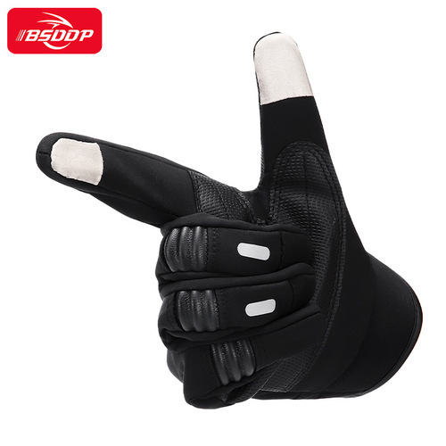 Waterproof winter velvet thickened motorcycle warm-proof rain-proof touch screen wind-proof and cold-proof mountaineering outdoor riding gloves