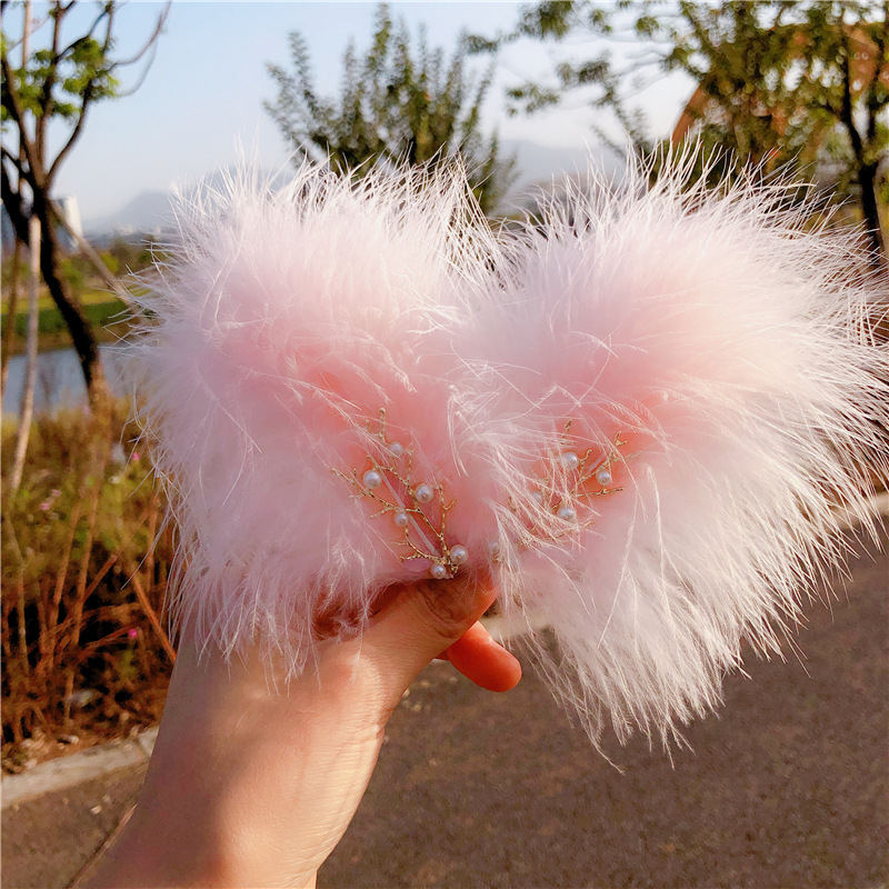 Tocado de plumas horquilla Mori Hada clip lateral chica estudiante Hanfu accesorios para el cabello Internet celebridad Hada piel horquilla al por mayor