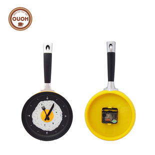 Creative Fried Egg Pan Wall Clock Living Room Bedroom Mute Wall Clock Poached Egg Frying Pan Sole Pan Wholesale Plastic