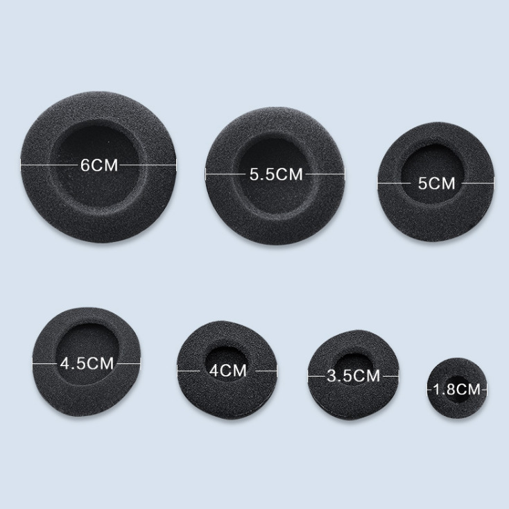 Round 35mm 40 45 50 55 60 65 70mm earphone replacement leather sponge ear cotton ear muffs