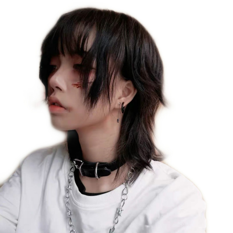 Peluca japonesa zapatillas de cola de lobo mullet head cos zhengtai hombres y mujeres jóvenes pueden usar esponjoso guapo pelo corto fabricante en stock