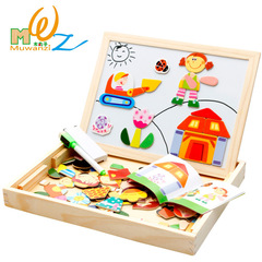 Wooden balls happy farm magnetic puzzle DX34 wooden children's double-sided drawing board 0-3 years old enlightenment education 0.72