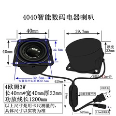 Speaker cabinet amplifier, 4-ohm, 3W2; AI-powered voice-enabled digital appliance factory; 4040 speaker unit