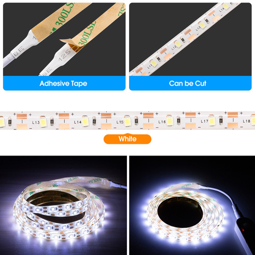 New 5V Waterproof Smart LED Strip with USB Battery Box for Kitchen and Wardrobe Dimmable LED Sensor Light Strip Factory
