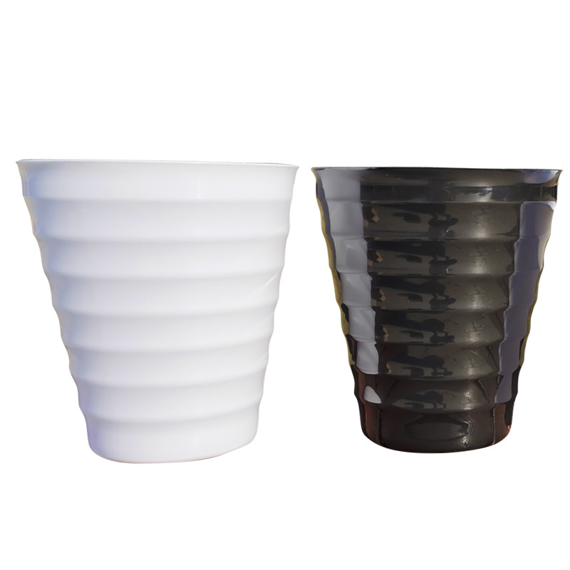 Fabricantes de macetas roscadas de plástico grandes al aire libre para espesar flores y árboles imitación de porcelana barril roscado extra grande