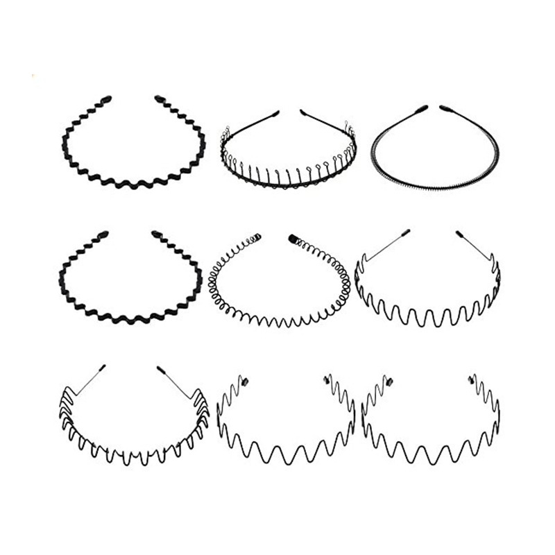 Cross-border exclusive for wholesale Tide men's headband invisible sports Korean version of big back headband wave hairpin head jewelry set Cross-border exclusive for wholesale Tide men's headband invisible sports Korean version of big back headband wave hairpin head jewelry set